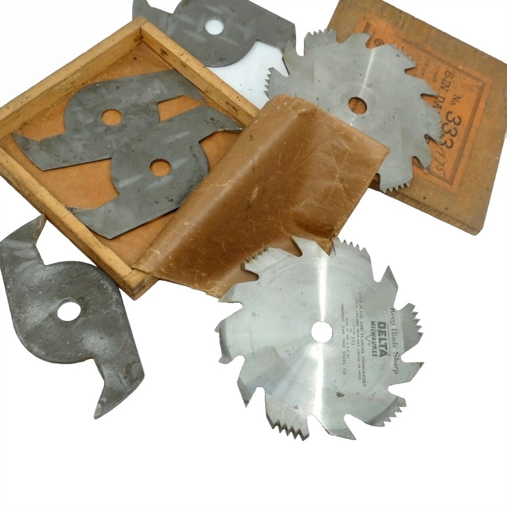 Vintage Delta 6" Dado Set No 333 Original Wooden Box 2 Blades 4 Spacers
